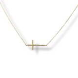 Arany Láncok 14 karátos Sárga arany lánc fektetett kereszttel (Nr.33) webshop