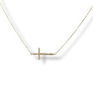 Arany Láncok 14 karátos Sárga arany lánc fektetett kereszttel (Nr.33) webshop
