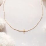 Arany Láncok 14 karátos Sárga arany lánc fektetett kereszttel (Nr.33) webshop