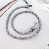 Arany Karláncok 14 karátos Köves fehér arany “tenisz” karkötő (Nr.41) webshop