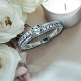 Arany Gyűrűk 14 karátos Fehér arany több köves gyűrű (Nr.66) webshop