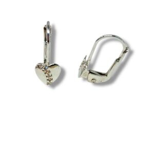 Arany Kislány fülbevalók 14 karátos Kislány fülbevaló Szíves Fehér arany (Nr.3) webshop