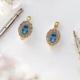 Arany Kislány fülbevalók 14 karátos Kislány kék köves fülbevaló (Nr.5) webshop