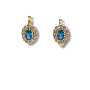 Arany Kislány fülbevalók 14 karátos Kislány kék köves fülbevaló (Nr.5) webshop