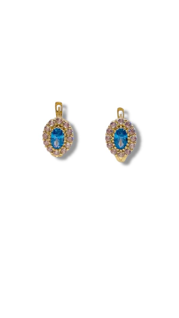 Arany Kislány fülbevalók 14 karátos Kislány kék köves fülbevaló (Nr.5) webshop
