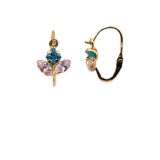 Arany Kislány fülbevalók 14 karátos Kislány világos kék fehér köves (Nr.7) webshop