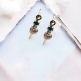 Arany Kislány fülbevalók 14 karátos Világoskék és fehér köves kislány fülbevaló (Nr.8) webshop
