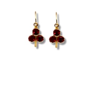 Arany Kislány fülbevalók 14 karátos Piros 3 köves kislány fülbevaló (Nr.9) webshop