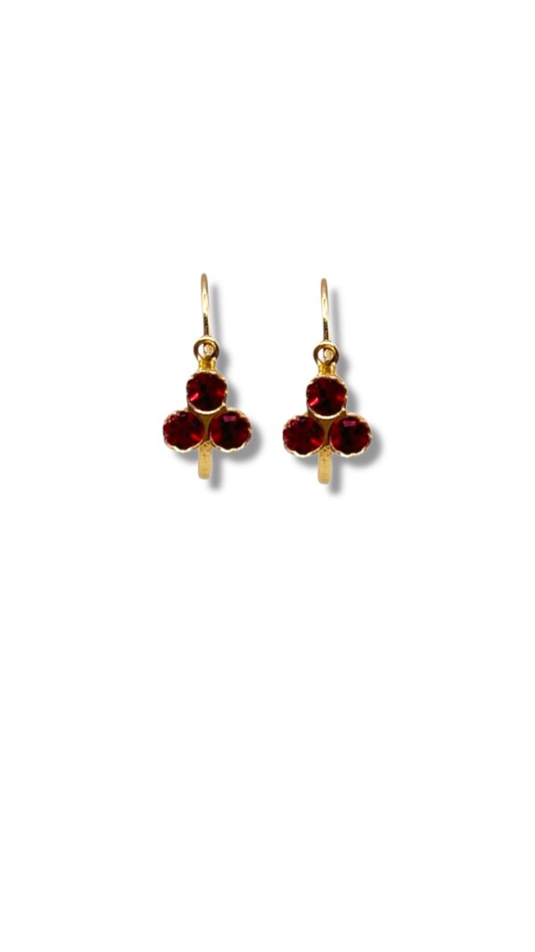 Arany Kislány fülbevalók 14 karátos Piros 3 köves kislány fülbevaló (Nr.9) webshop