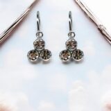 Arany Kislány fülbevalók 14 karátos Fehér arany 3 köves hagyományos kislány fülbevaló (Nr.12) webshop
