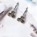 Arany Kislány fülbevalók 14 karátos Fehér arany 3 köves hagyományos kislány fülbevaló (Nr.12) webshop