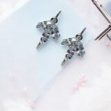Arany Kislány fülbevalók 14 karátos Fehér arany fehér köves kislány fülbevaló (Nr.13) webshop