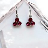 Arany Kislány fülbevalók 14 karátos Fehér arany rózsaszín köves kislány fülbevaló (Nr.16) webshop