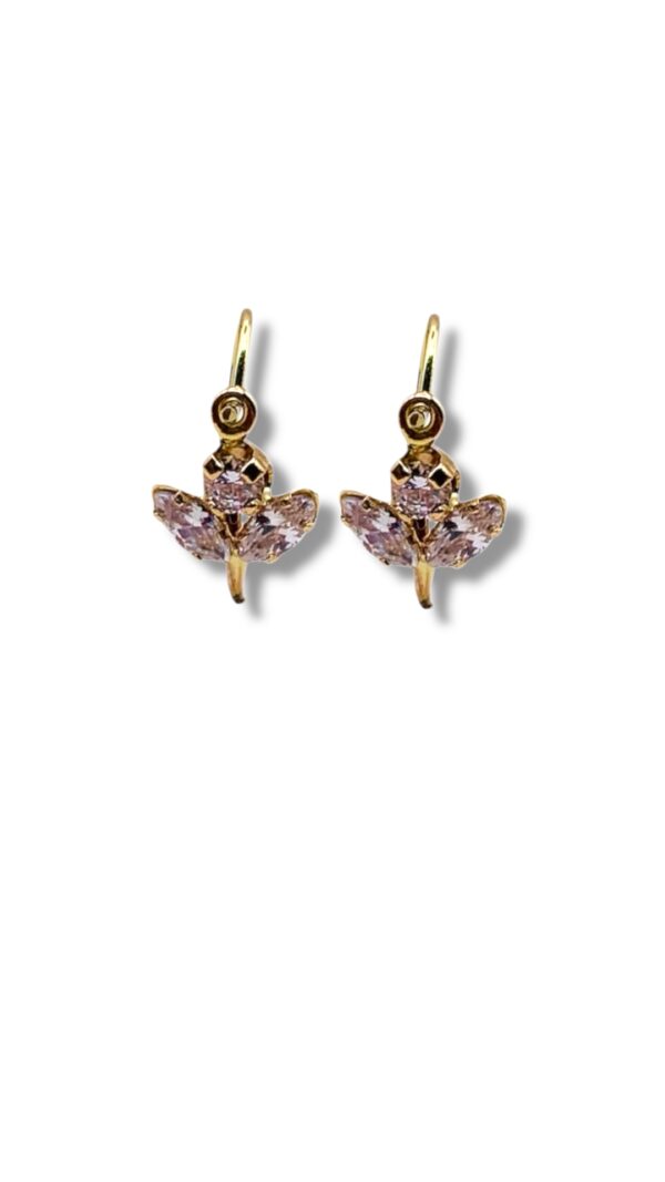 Arany Kislány fülbevalók 14 karátos Sárga arany fehér köves kislány fülbevaló (Nr.19) webshop
