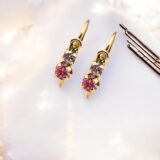 Arany Kislány fülbevalók 14 karátos Fehér és rózsaszín köves kislány fülbevaló ( Nr.20) webshop