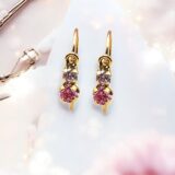 Arany Kislány fülbevalók 14 karátos Fehér és rózsaszín köves kislány fülbevaló ( Nr.20) webshop