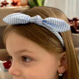 Arany Kislány fülbevalók 14 karátos Kislány világos kék fehér köves (Nr.7) webshop