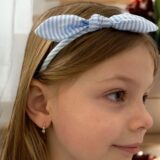 Arany Kislány fülbevalók 14 karátos Világoskék és fehér köves kislány fülbevaló (Nr.8) webshop