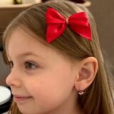 Arany Kislány fülbevalók 14 karátos Tulipános vöröses ibolya színű (Nr.10) webshop