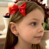 Arany Kislány fülbevalók 14 karátos Kerek vörös ibolya és fehér színű kislány fülbevaló (Nr.11) webshop