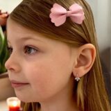 Arany Kislány fülbevalók 14 karátos Fehér arany fehér köves kislány fülbevaló (Nr.13) webshop