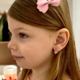 Arany Kislány fülbevalók 14 karátos Sárga arany fehér navett kövekkel (Nr.18) webshop