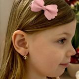 Arany Kislány fülbevalók 14 karátos Szíves fehér köves kislány fülbevaló (Nr.21) webshop