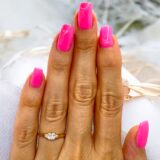 Arany Gyűrűk 14 karátos Gyűrű sárga arany négyzetes 3 köves elegáns fazon (Nr.54) webshop
