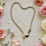 Arany Karláncok 14 karátos Karkötő , Tenisz karlánc , sárga arany , fehér cirkónia köves (Nr.40) webshop