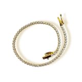 Arany Karláncok 14 karátos Karkötő , Tenisz karlánc , sárga arany , fehér cirkónia köves (Nr.40) webshop