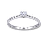 Arany Gyűrűk 14 karátos Gyűrű Fehér arany 1 köves eljegyzési (Nr.46) webshop