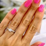 Arany Gyűrűk 14 karátos Gyűrű fehér arany sok köves eljegyzési (Nr.44) webshop