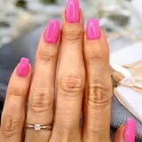 Arany Gyűrűk 14 karátos Gyűrű Fehér arany 1 köves eljegyzési (Nr.46) webshop