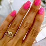 Arany Gyűrűk 14 karátos Gyűrű dupla szíves (Nr.58) webshop