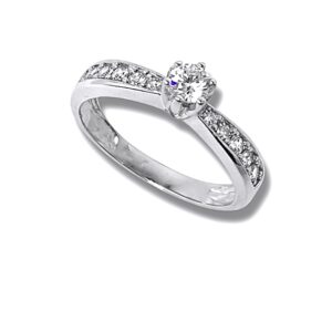 Arany Gyűrűk 14 karátos Gyűrű Fehér arany több köves eljegyzési (Nr.64) webshop