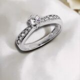 Arany Gyűrűk 14 karátos Gyűrű Fehér arany több köves eljegyzési (Nr.64) webshop Arany Gyűrűk 14 karátos Gyűrű Fehér arany több köves eljegyzési (Nr.64) webshop