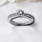 Arany Gyűrűk 14 karátos Gyűrű Fehér arany több köves eljegyzési (Nr.64) webshop Arany Gyűrűk 14 karátos Gyűrű Fehér arany több köves eljegyzési (Nr.64) webshop