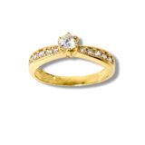 Arany Gyűrűk 14 karátos Gyűrű több köves eljegyzési sárga arany (Nr.63) webshop