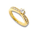 Arany Gyűrűk 14 karátos Gyűrű több köves eljegyzési sárga arany (Nr.63) webshop