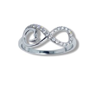 Arany Gyűrűk 14 karátos Gyűrű Végtelen jeles fehér arany (Nr.61) webshop