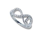 Arany Gyűrűk 14 karátos Gyűrű Végtelen jeles fehér arany (Nr.61) webshop