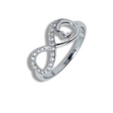 Arany Gyűrűk 14 karátos Gyűrű Végtelen jeles fehér arany (Nr.61) webshop