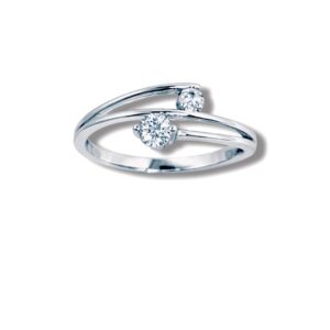 Arany Gyűrűk 14 karátos Gyűrű 2 köves Fehér arany (Nr.59) webshop