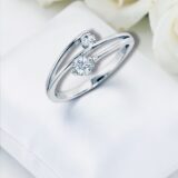 Arany Gyűrűk 14 karátos Gyűrű 2 köves Fehér arany (Nr.59) webshop Arany Gyűrűk 14 karátos Gyűrű 2 köves Fehér arany (Nr.59) webshop