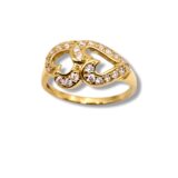 Arany Gyűrűk 14 karátos Gyűrű dupla szíves (Nr.58) webshop