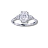 Arany Gyűrűk 14 karátos Gyűrű fehér arany Ovális köves (Nr.57) webshop