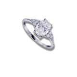 Arany Gyűrűk 14 karátos Gyűrű fehér arany Ovális köves (Nr.57) webshop