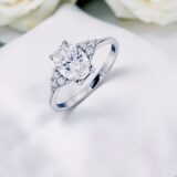 Arany Gyűrűk 14 karátos Gyűrű fehér arany Ovális köves (Nr.57) webshop