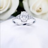 Arany Gyűrűk 14 karátos Gyűrű fehér arany Ovális köves (Nr.57) webshop