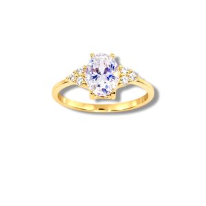 Arany Gyűrűk 14 karátos Gyűrű ovális köves (Nr.56) webshop